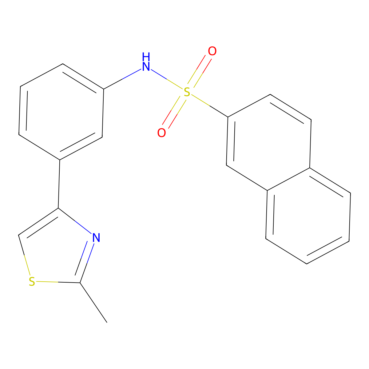 N-[3-(2-methyl-1,3-thiazol-4-yl)phenyl]naphthalene-2-sulfonamide molecular structure, CAS 397284-79-6