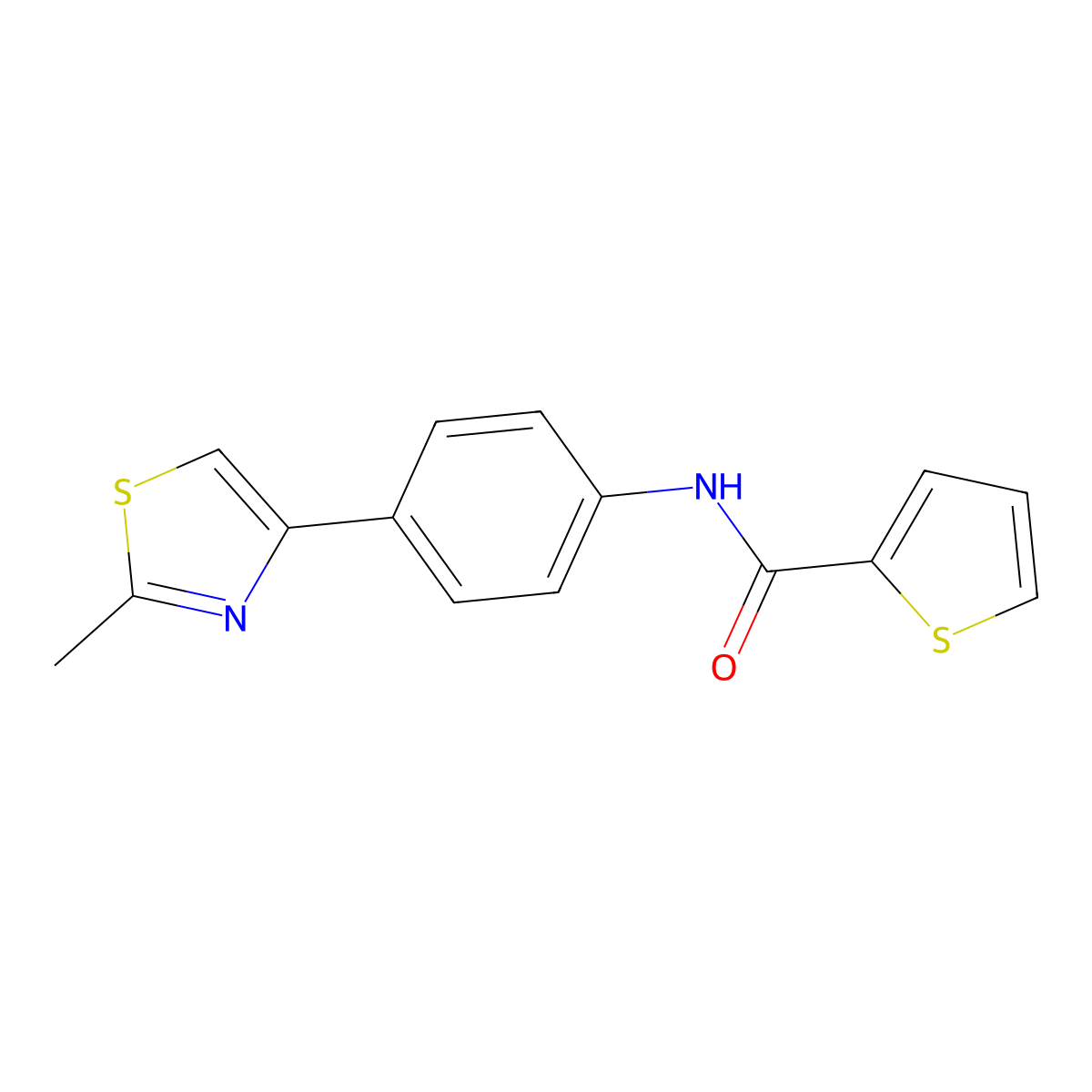 N-[4-(2-methyl-1,3-thiazol-4-yl)phenyl]thiophene-2-carboxamide molecular structure, CAS 397285-06-2