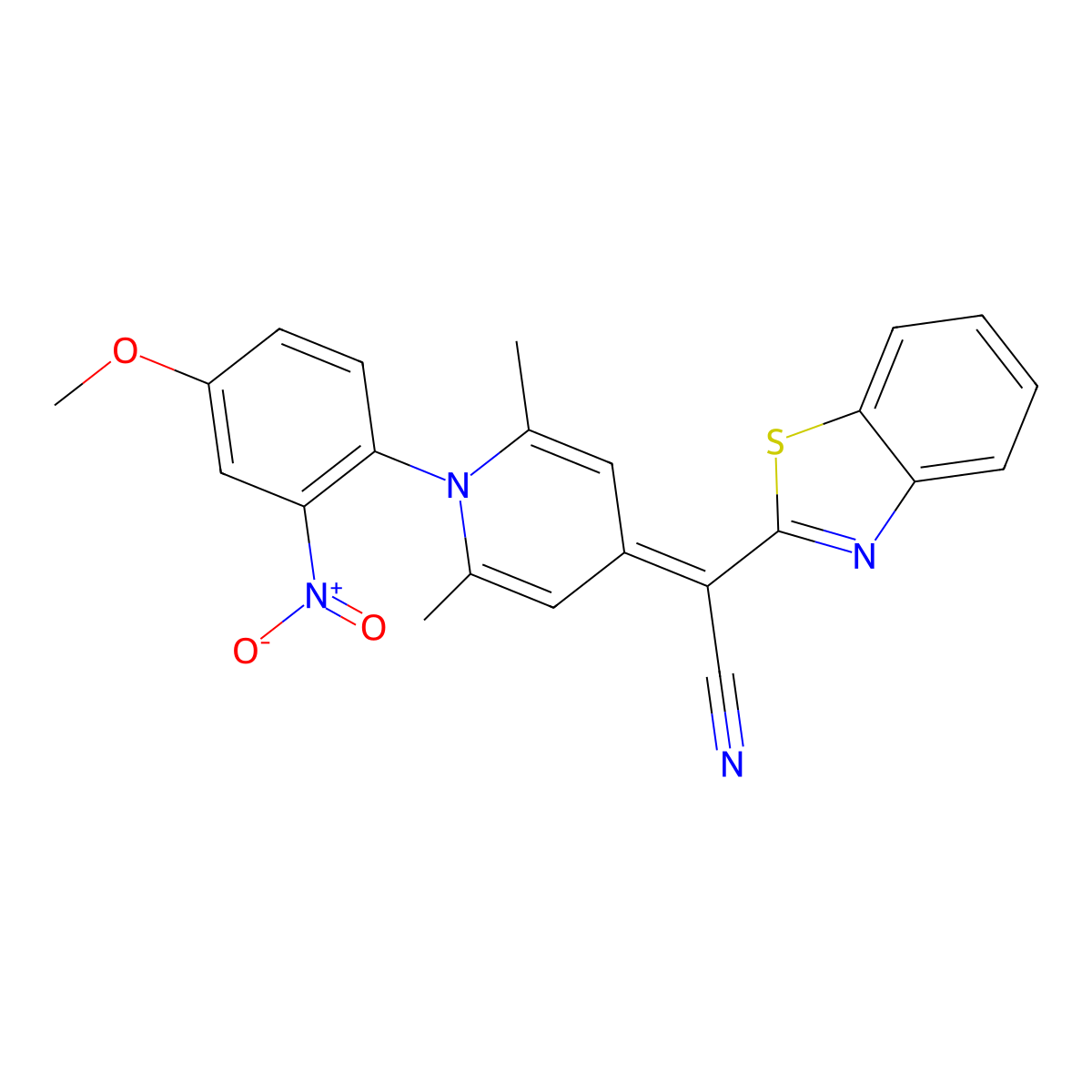 2-(1,3-Benzothiazol-2-yl)-2-[1-(4-methoxy-2-nitrophenyl)-2,6-dimethylpyridin-4-ylidene]acetonitrile molecular structure, CAS 397287-94-4
