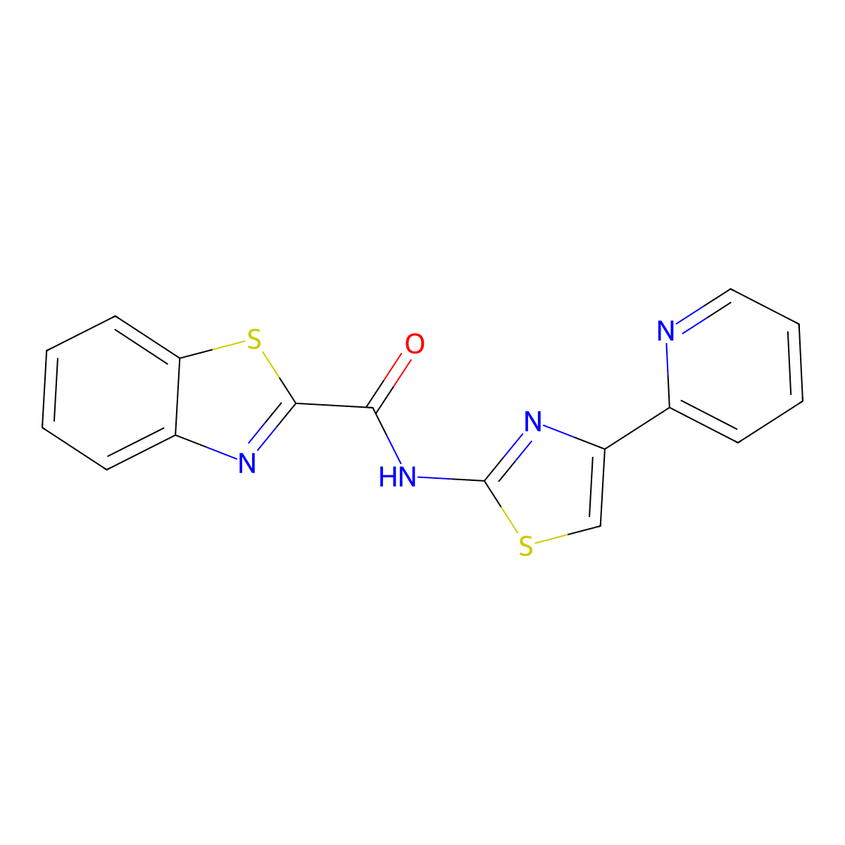N-(4-(pyridin-2-yl)thiazol-2-yl)benzo[d]thiazole-2-carboxamide molecular structure, CAS 397288-08-3