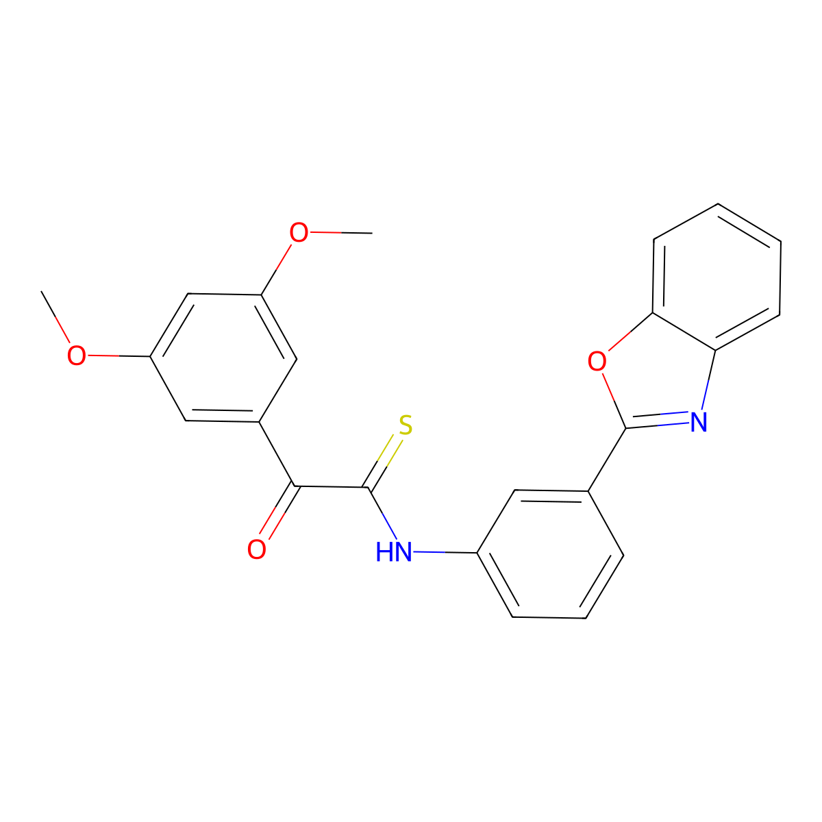 N-[3-(1,3-benzoxazol-2-yl)phenyl]-2-(3,5-dimethoxyphenyl)-2-oxoethanethioamide molecular structure, CAS 397288-23-2