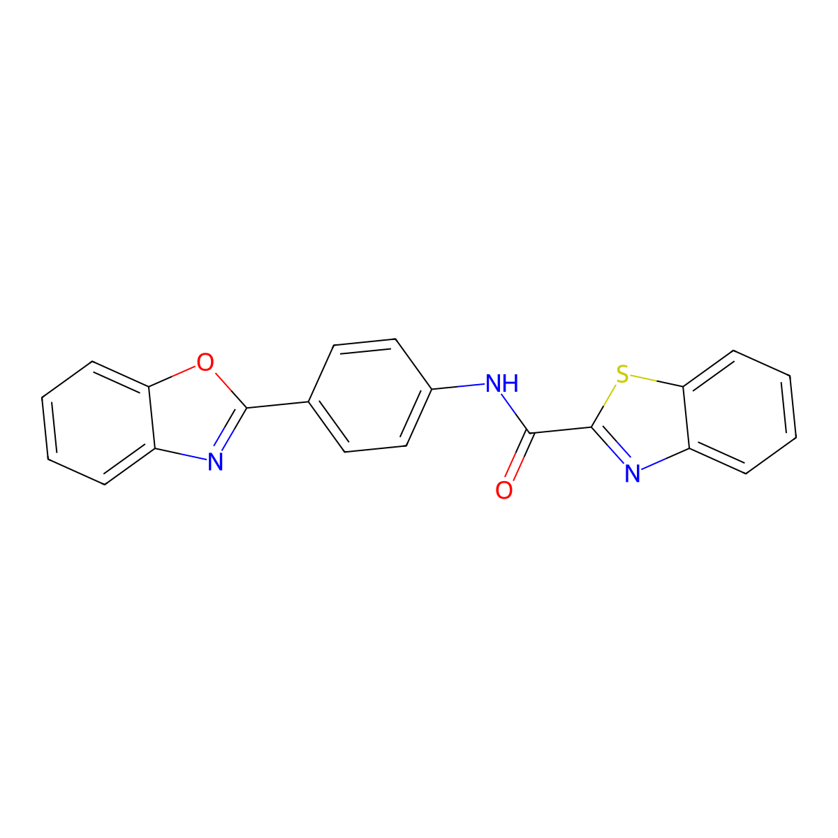 N-[4-(1,3-benzoxazol-2-yl)phenyl]-1,3-benzothiazole-2-carboxamide molecular structure, CAS 397288-28-7