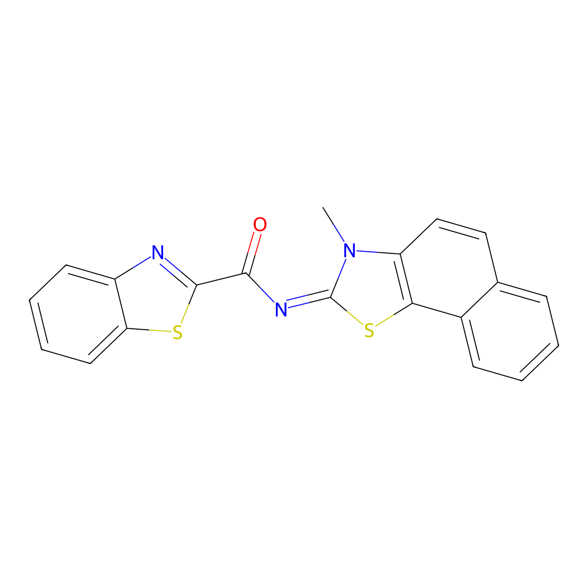 Benzothiazole-2-carboxamide, N-(3-methyl-3H-naphtho[2,1-d]thiazol-2-ylidene)- molecular structure, CAS 397288-34-5