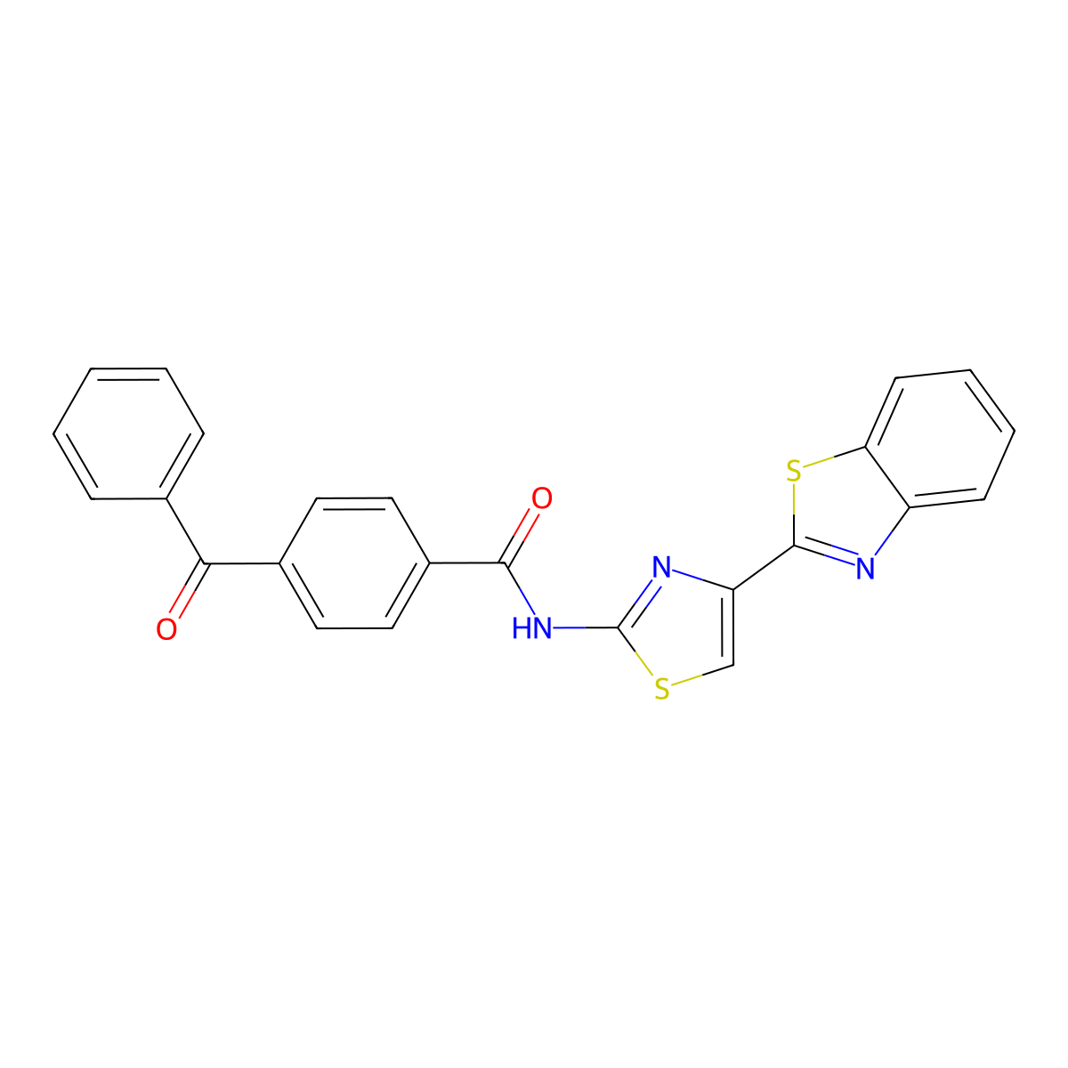 N-(4-(benzo[d]thiazol-2-yl)thiazol-2-yl)-4-benzoylbenzamide molecular structure, CAS 397288-90-3