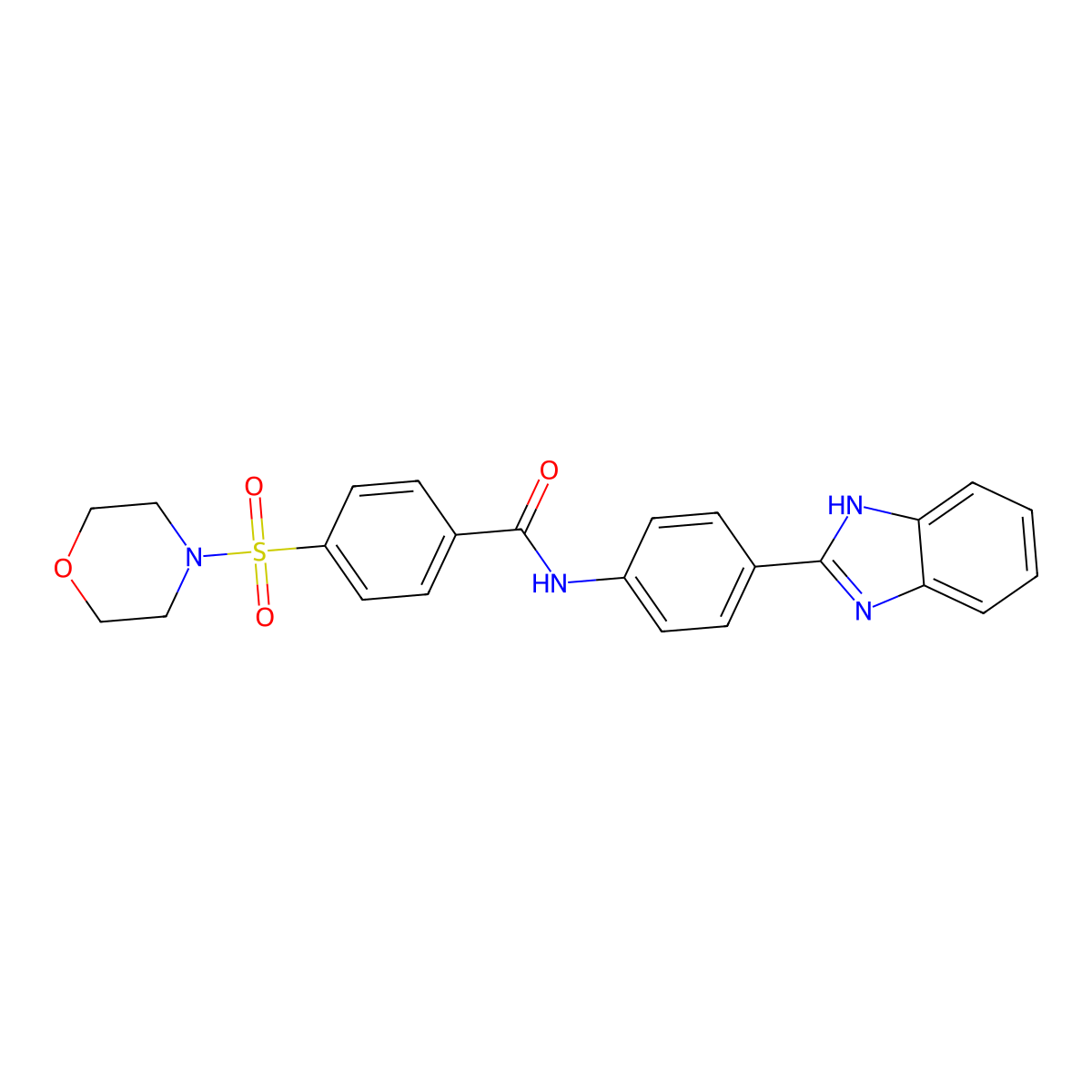 N-(4-(1H-benzo[d]imidazol-2-yl)phenyl)-4-(morpholinosulfonyl)benzamide molecular structure, CAS 397289-66-6