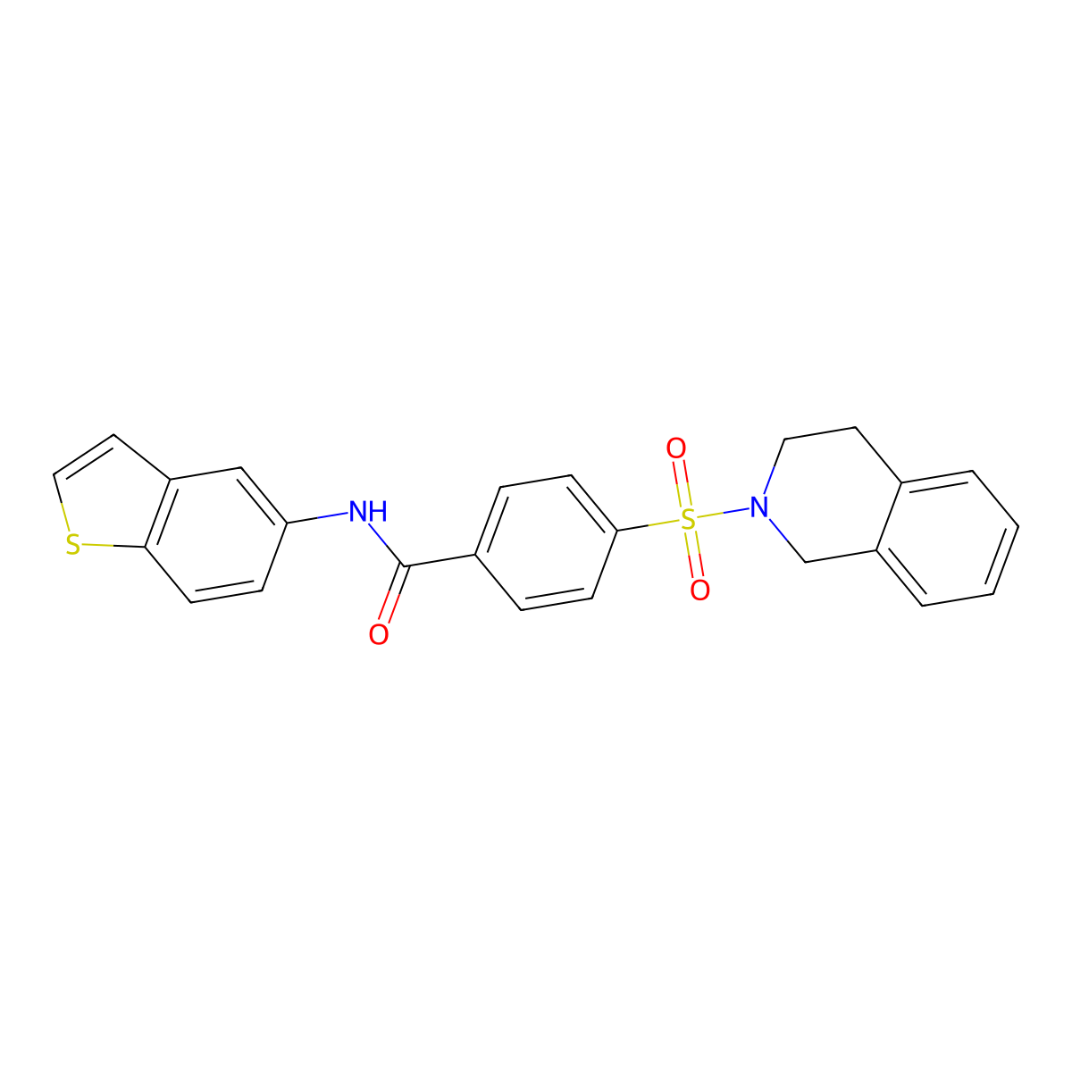 N-(benzo[b]thiophen-5-yl)-4-((3,4-dihydroisoquinolin-2(1H)-yl)sulfonyl)benzamide molecular structure, CAS 397290-22-1