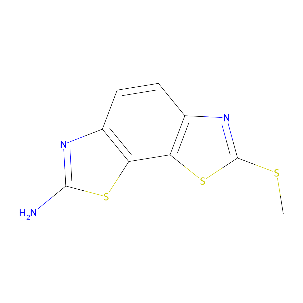 7-(Methylsulfanyl)[1,3]thiazolo[4,5-g][1,3]benzothiazol-2-amine molecular structure, CAS 397290-24-3