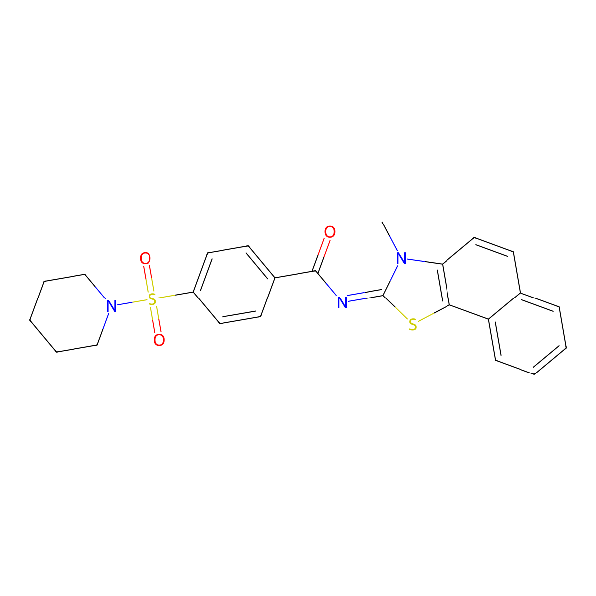 N-(3-methylbenzo[g][1,3]benzothiazol-2-ylidene)-4-piperidin-1-ylsulfonylbenzamide molecular structure, CAS 397290-51-6