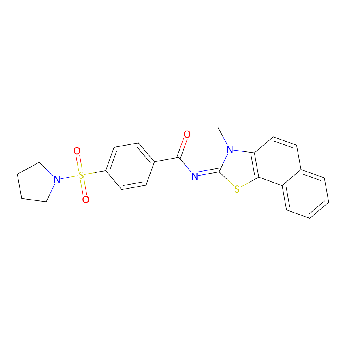 N-(3-methylbenzo[g][1,3]benzothiazol-2-ylidene)-4-pyrrolidin-1-ylsulfonylbenzamide molecular structure, CAS 397290-53-8