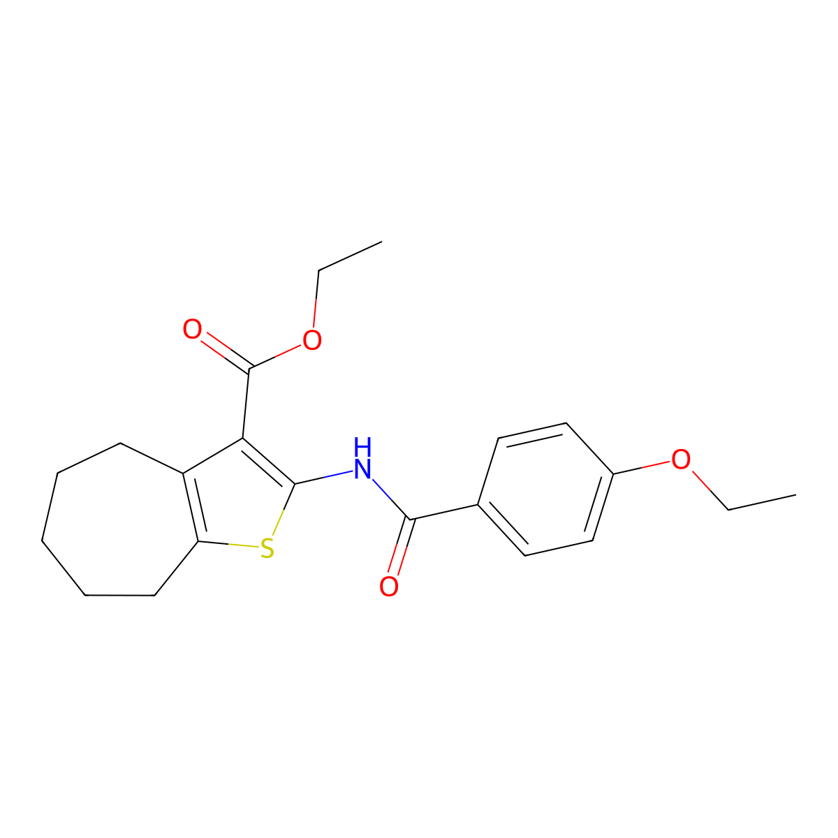 ethyl 2-(4-ethoxybenzamido)-5,6,7,8-tetrahydro-4H-cyclohepta[b]thiophene-3-carboxylate molecular structure, CAS 397290-61-8