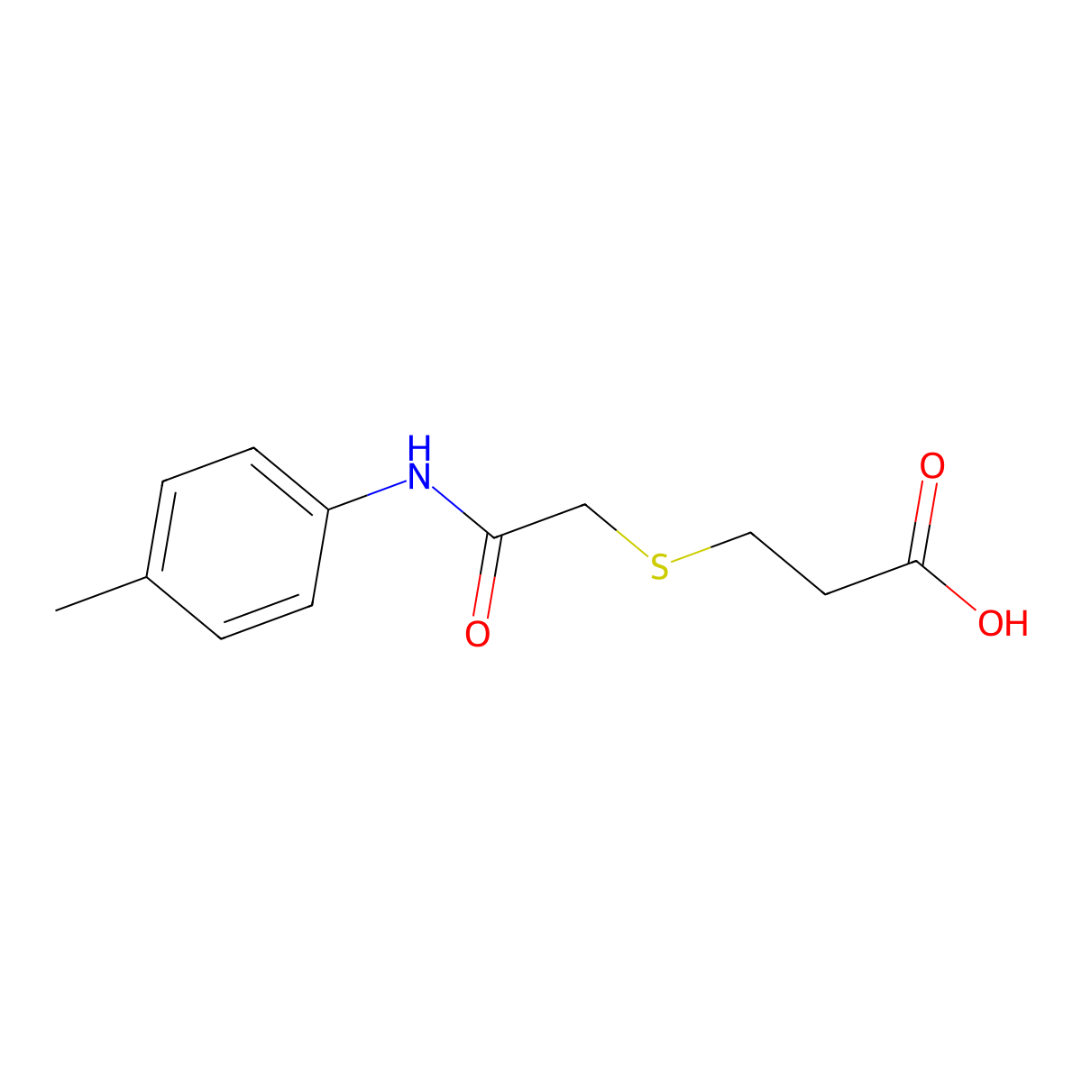 3-({[(4-Methylphenyl)carbamoyl]methyl}sulfanyl)propanoic acid molecular structure, CAS 397290-81-2