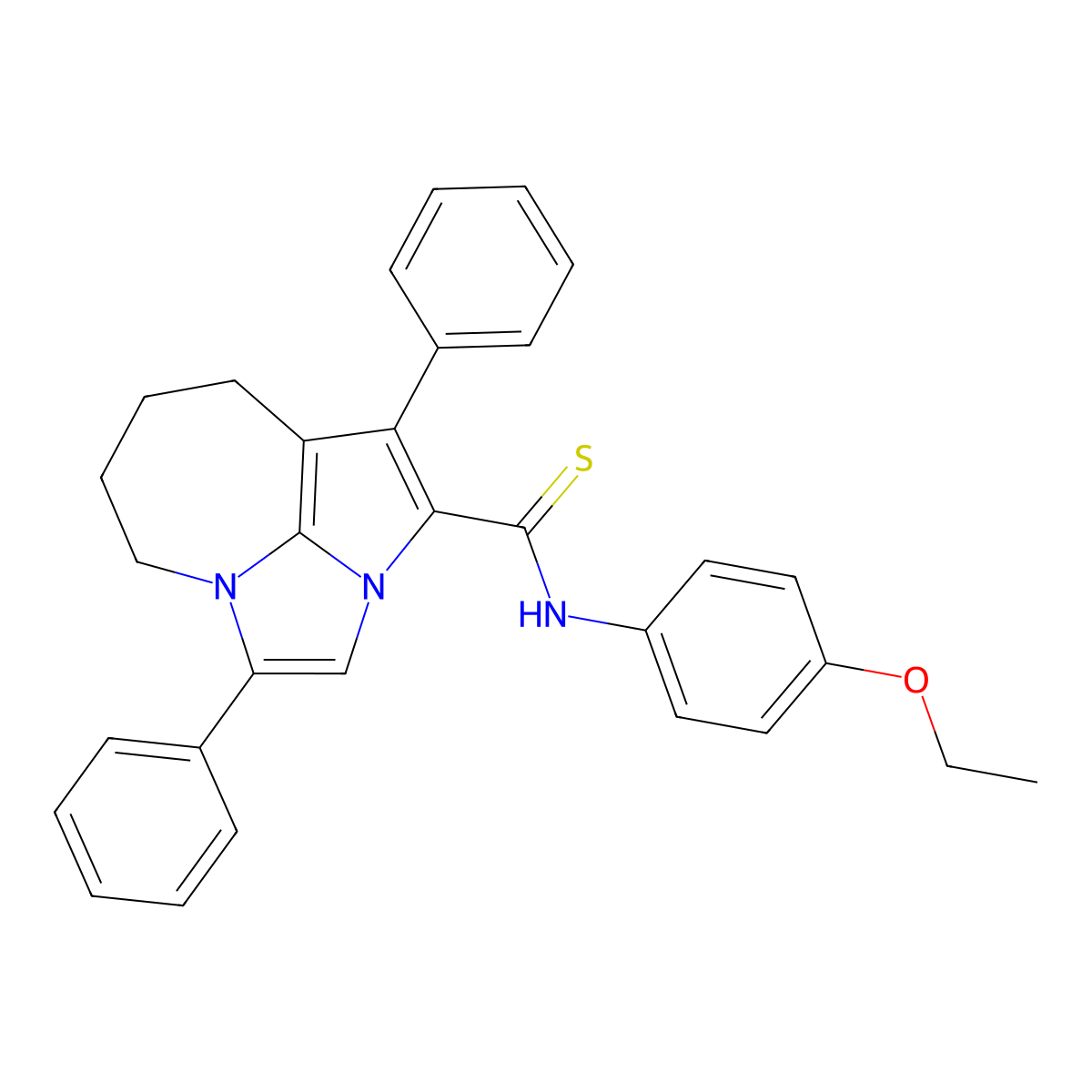 N-(4-ethoxyphenyl)-1,4-diphenyl-5,6,7,8-tetrahydro-2a,4a-diazacyclopenta[cd]azulene-2-carbothioamide molecular structure, CAS 397291-03-1