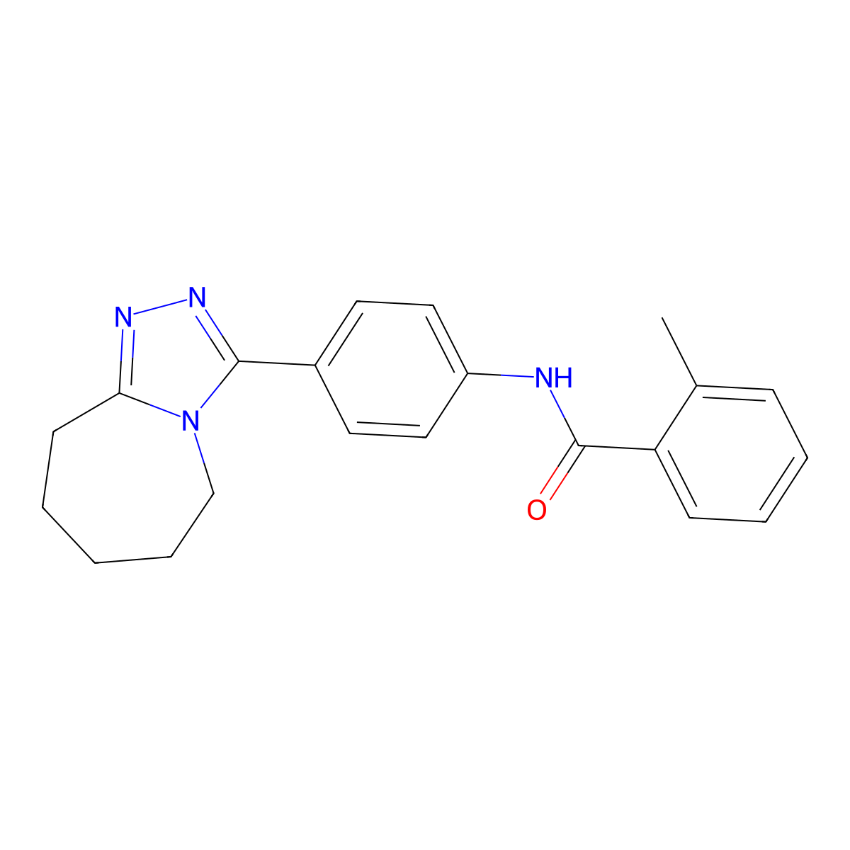 2-methyl-N-[4-(6,7,8,9-tetrahydro-5H-[1,2,4]triazolo[4,3-a]azepin-3-yl)phenyl]benzamide molecular structure, CAS 397291-14-4