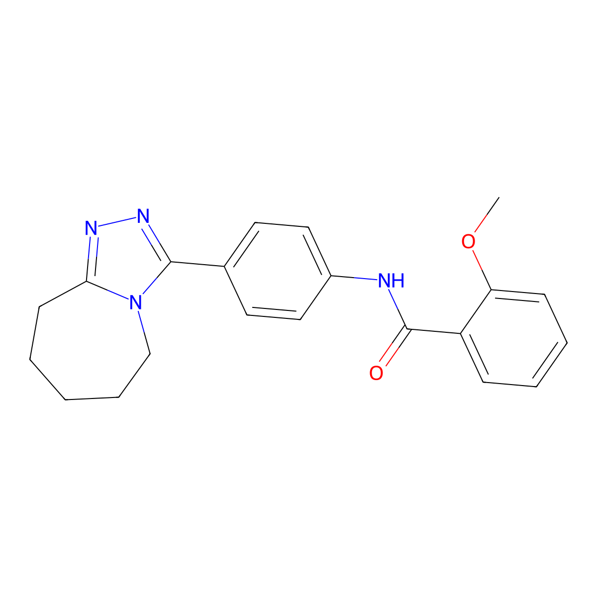 2-methoxy-N-[4-(6,7,8,9-tetrahydro-5H-[1,2,4]triazolo[4,3-a]azepin-3-yl)phenyl]benzamide molecular structure, CAS 397291-21-3