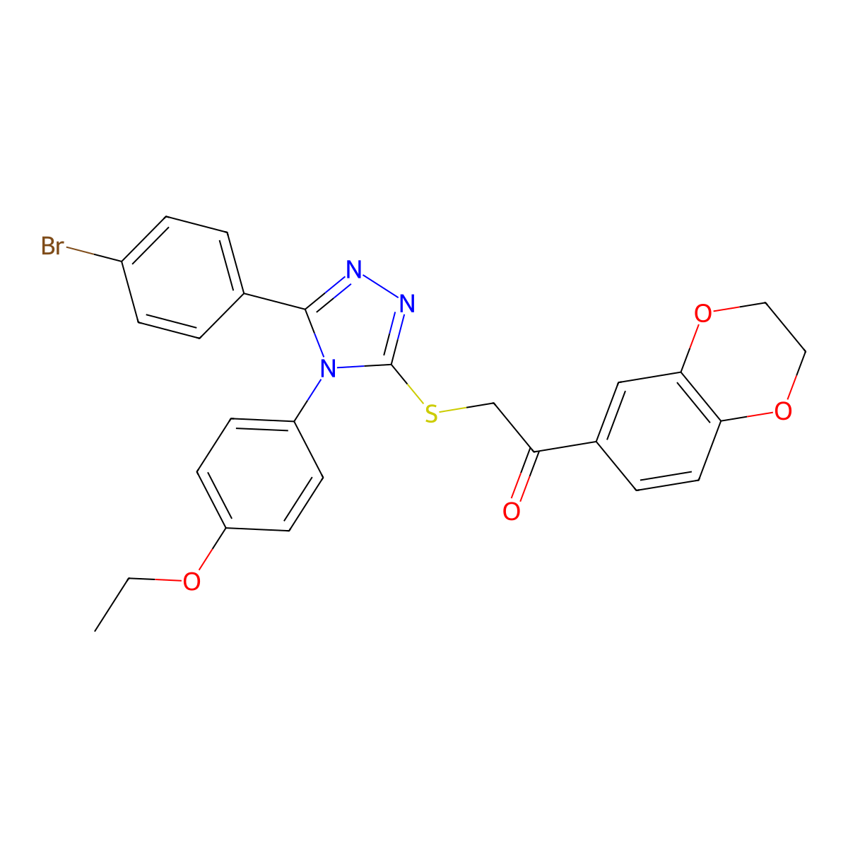 2-[[5-(4-Bromophenyl)-4-(4-ethoxyphenyl)-1,2,4-triazol-3-yl]sulfanyl]-1-(2,3-dihydro-1,4-benzodioxin-6-yl)ethanone molecular structure, CAS 397291-42-8