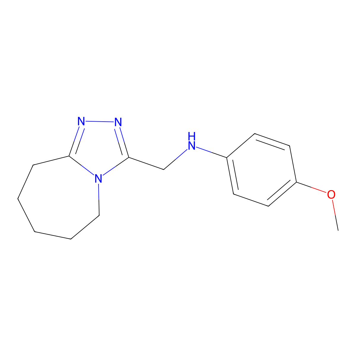 4-methoxy-N-(6,7,8,9-tetrahydro-5H-[1,2,4]triazolo[4,3-a]azepin-3-ylmethyl)aniline molecular structure, CAS 397291-55-3