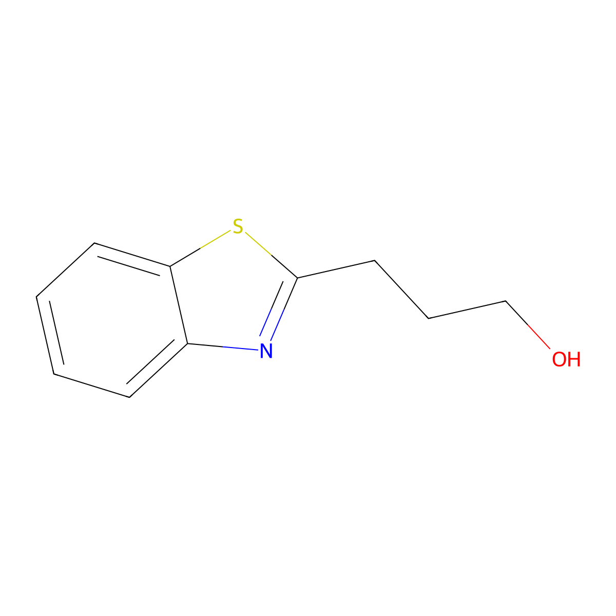 3-(1,3-Benzothiazol-2-yl)propan-1-ol molecular structure, CAS 3973-09-9