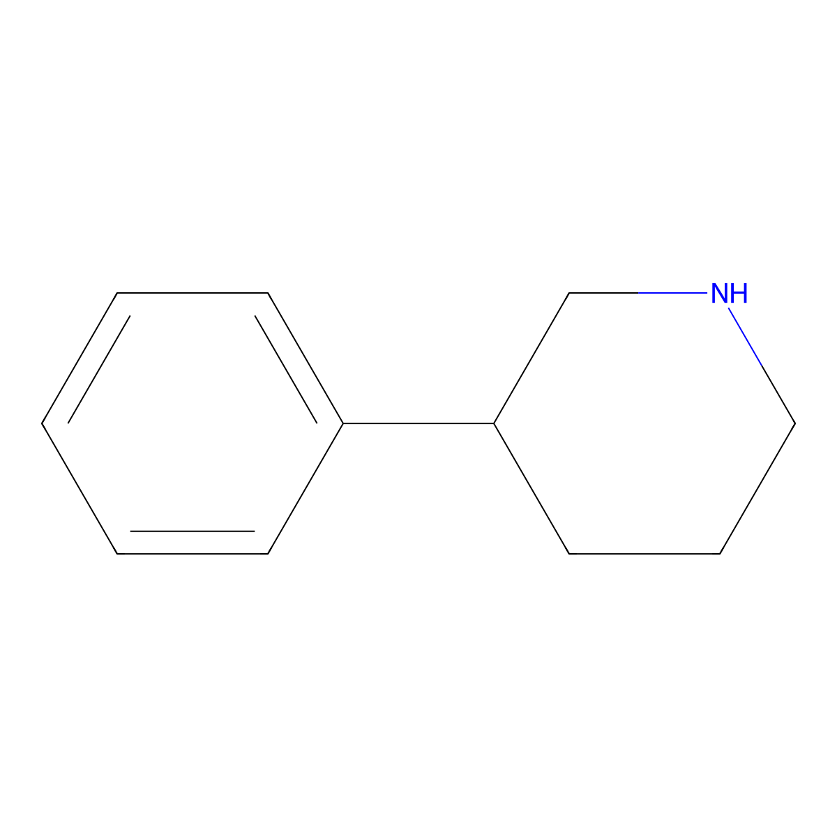 3-Phenylpiperidine molecular structure, CAS 3973-62-4