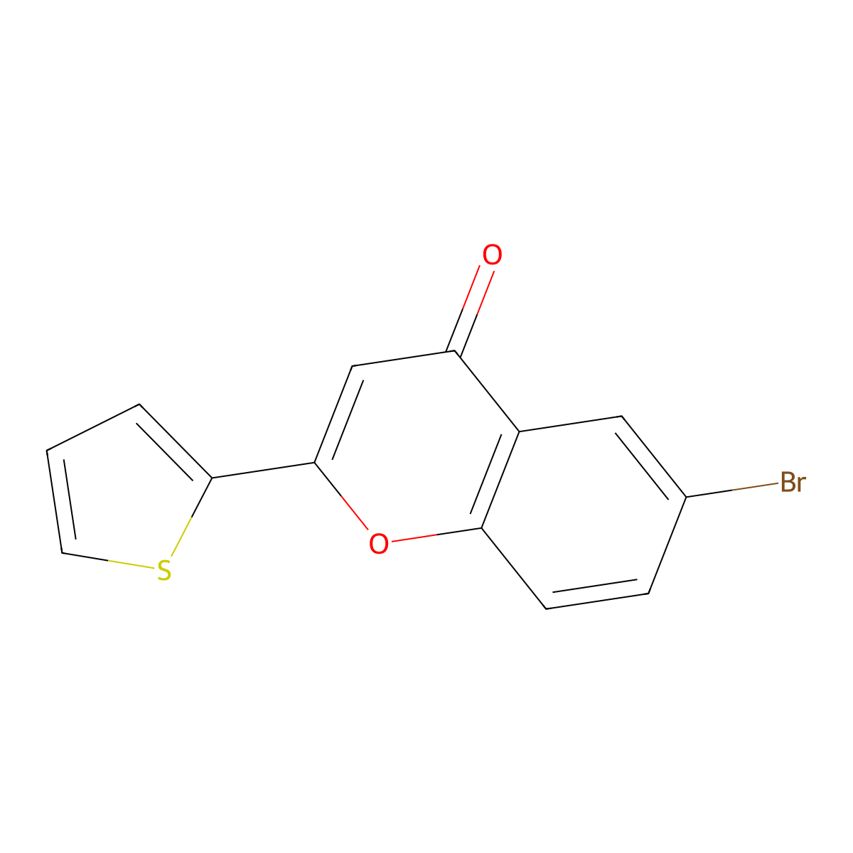 6-bromo-2-(thiophen-2-yl)-4H-chromen-4-one molecular structure, CAS 39730-46-6
