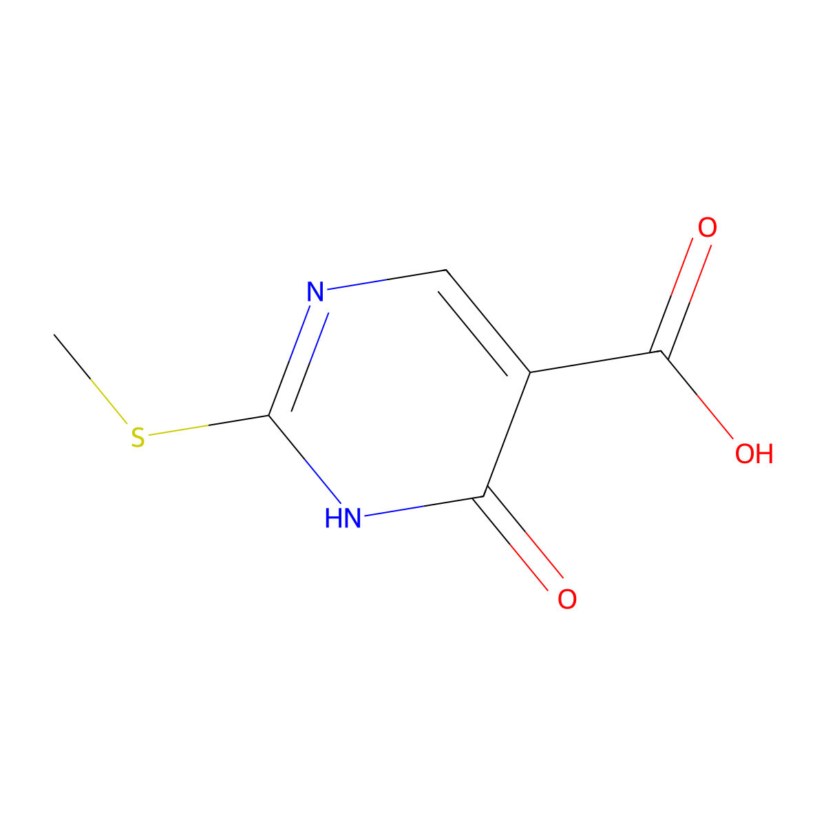 4-Hydroxy-2-(methylthio)pyrimidine-5-carboxylic acid molecular structure, CAS 397308-78-0