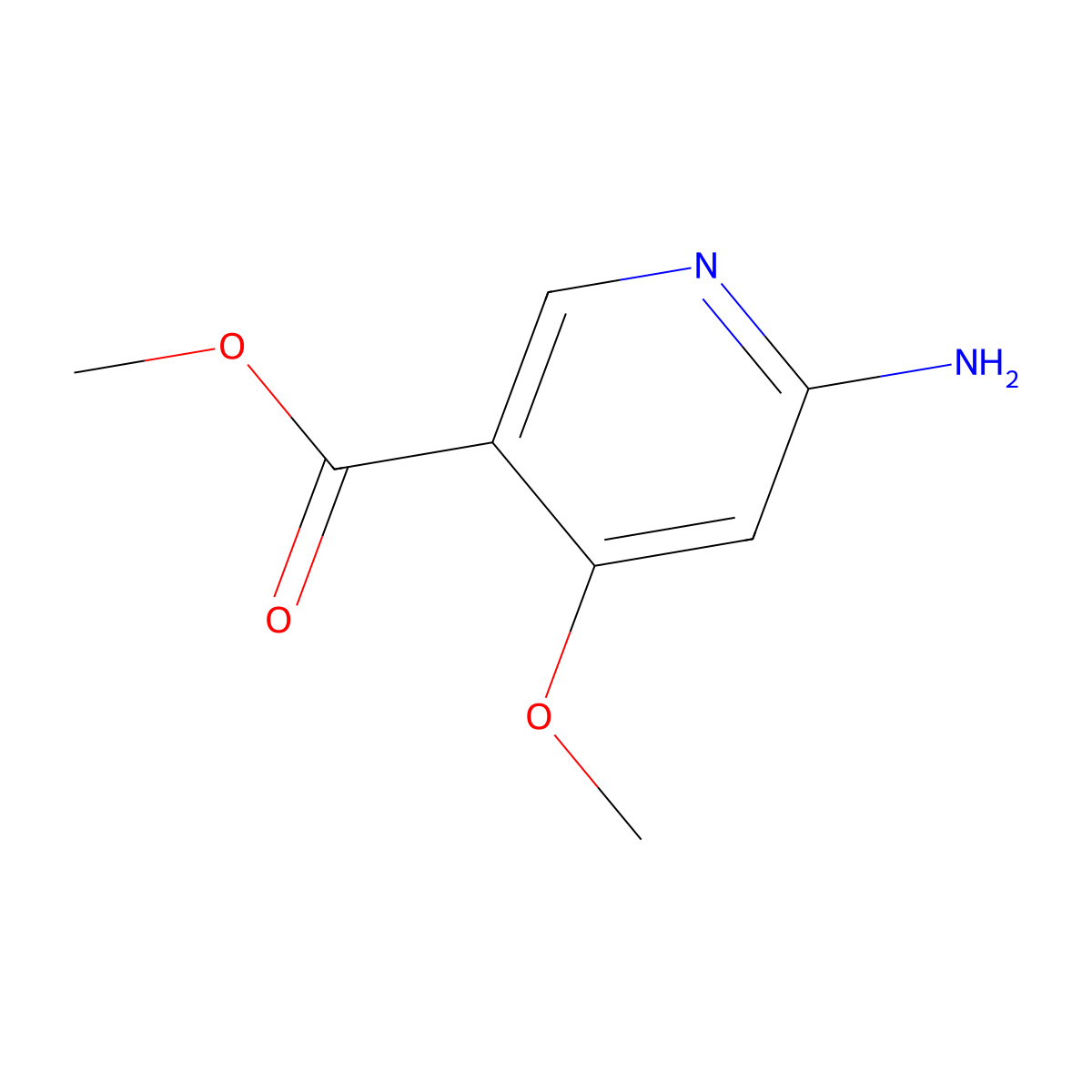 Methyl 6-amino-4-methoxypyridine-3-carboxylate molecular structure, CAS 397309-41-0