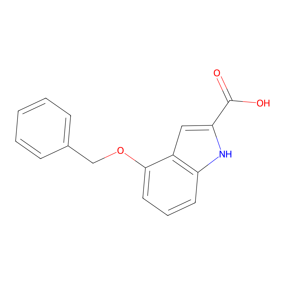 4-(benzyloxy)-1H-indole-2-carboxylic acid molecular structure, CAS 39731-09-4