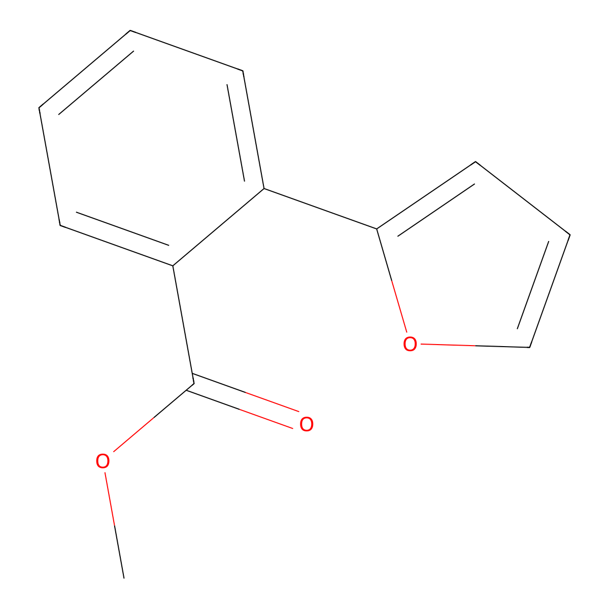 Methyl 2-(2-furyl)benzoate molecular structure, CAS 39732-01-9