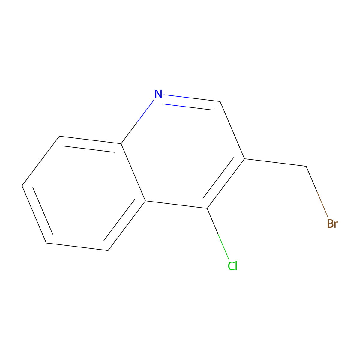 3-(Bromomethyl)-4-chloroquinoline molecular structure, CAS 397322-26-8
