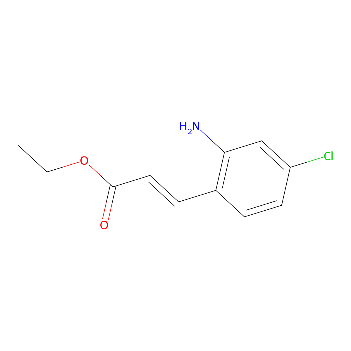 Ethyl 3-(2-amino-4-chlorophenyl)prop-2-enoate molecular structure, CAS 397328-49-3
