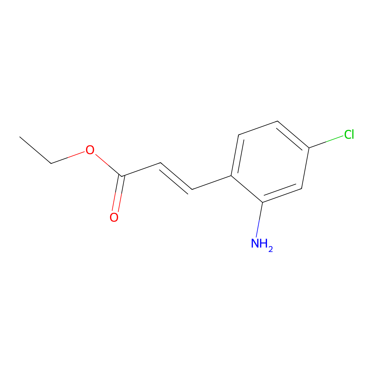 Ethyl 3-(2-amino-4-chlorophenyl)prop-2-enoate molecular structure, CAS 397328-49-3