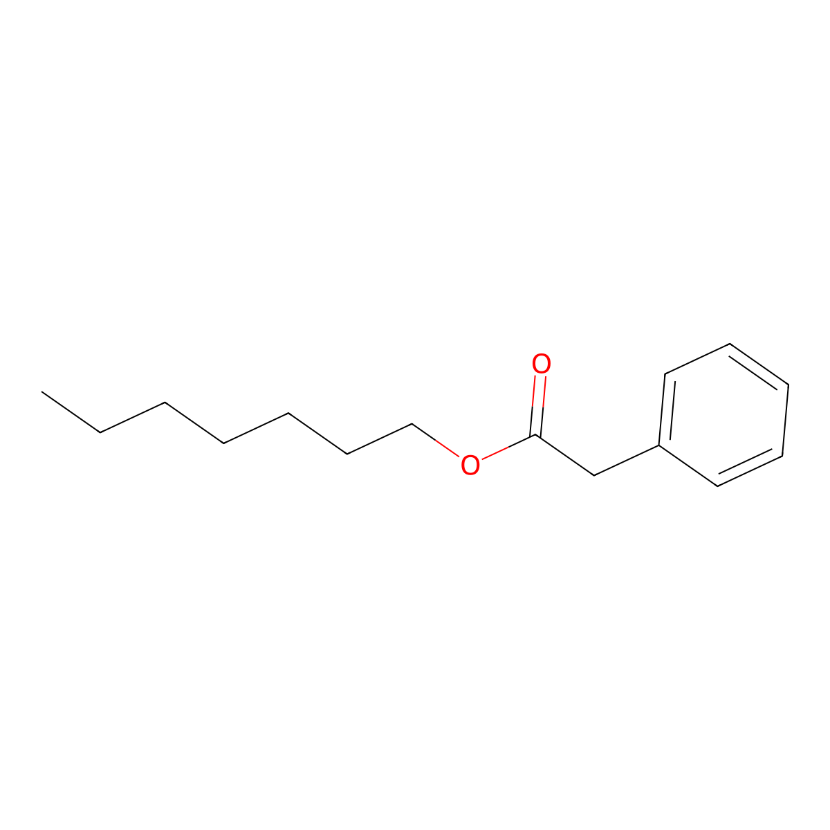 Heptyl phenylacetate molecular structure, CAS 39736-25-9