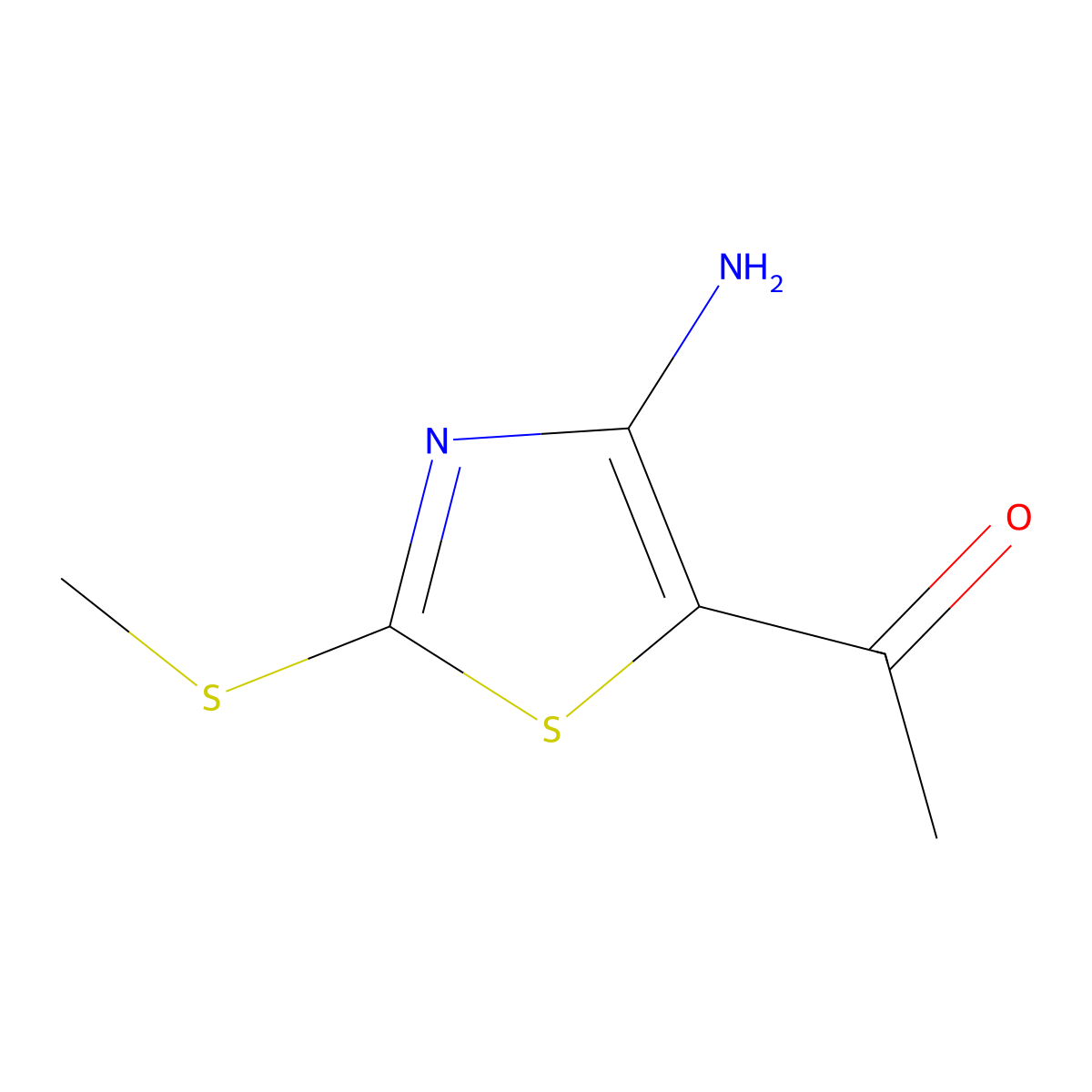 1-[4-Amino-2-(methylsulfanyl)-1,3-thiazol-5-yl]ethanone molecular structure, CAS 39736-26-0