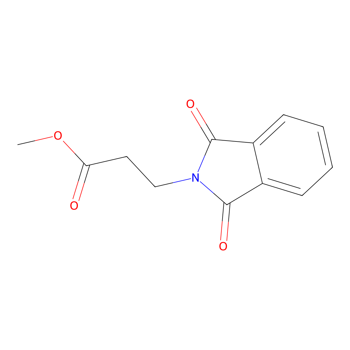 Methyl 3-(1,3-dioxo-1,3-dihydro-2H-isoindol-2-yl)propanoate molecular structure, CAS 39739-01-0