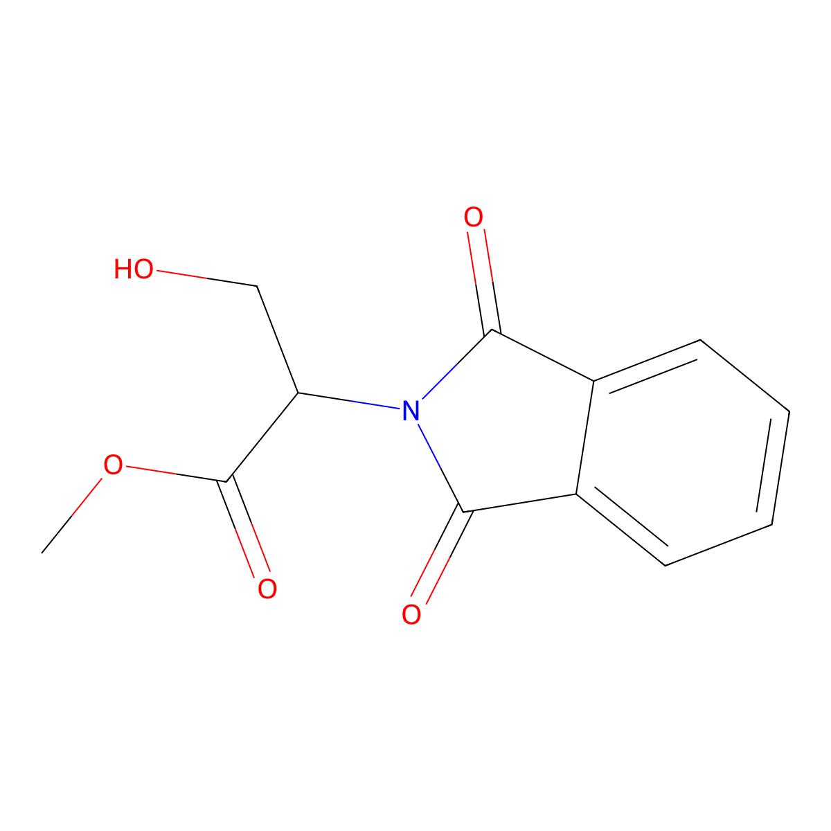Methyl 2-(1,3-dioxoisoindol-2-yl)-3-hydroxypropanoate molecular structure, CAS 39739-07-6