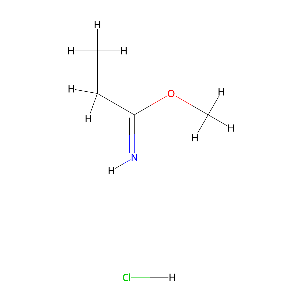 Methyl propionimidate hydrochloride molecular structure, CAS 39739-45-2