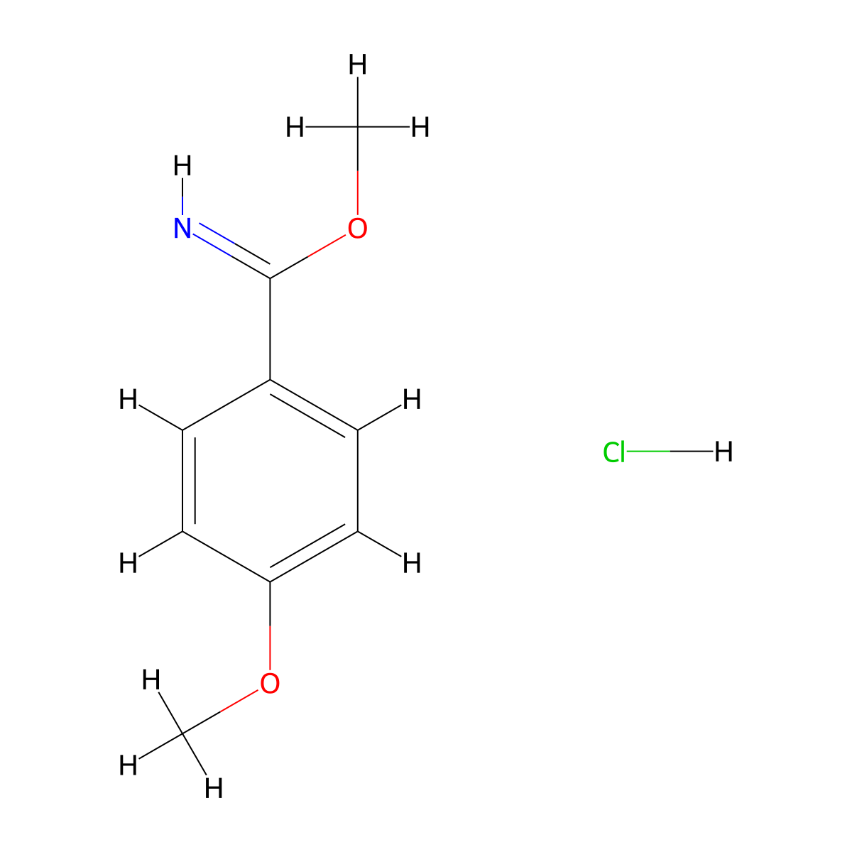 Methyl 4-methoxybenzimidate hydrochloride molecular structure, CAS 39739-49-6