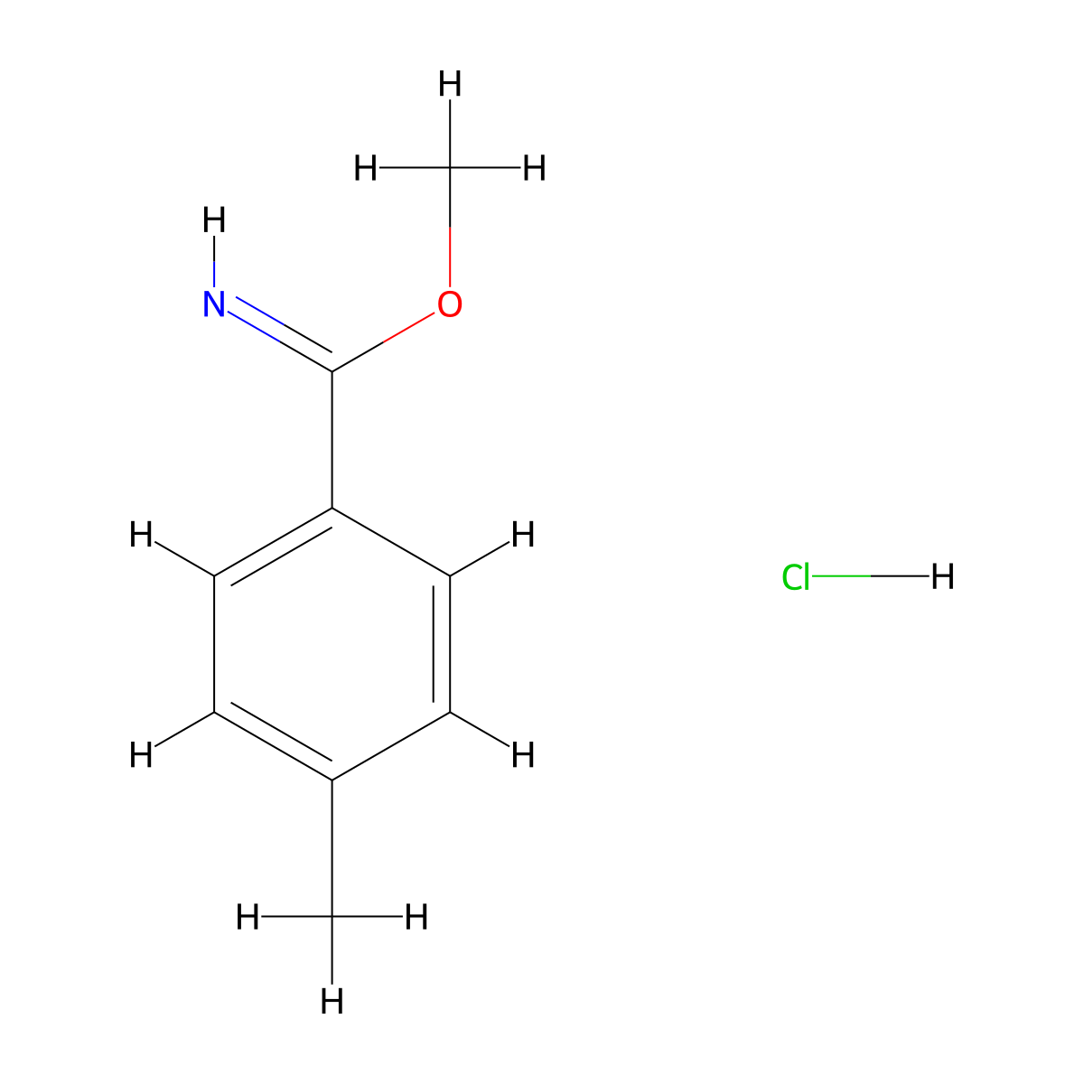 4-Methylbenzimidic acid methyl ester hydrochloride molecular structure, CAS 39739-50-9