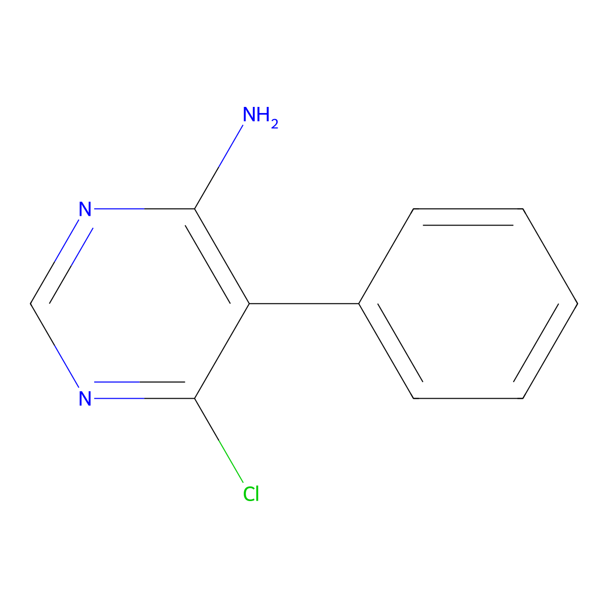 6-Chloro-5-phenyl-pyrimidin-4-ylamine molecular structure, CAS 3974-20-7