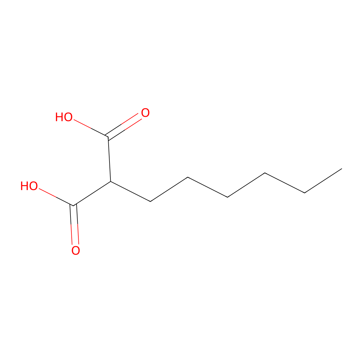 Hexylmalonic acid molecular structure, CAS 3974-36-5