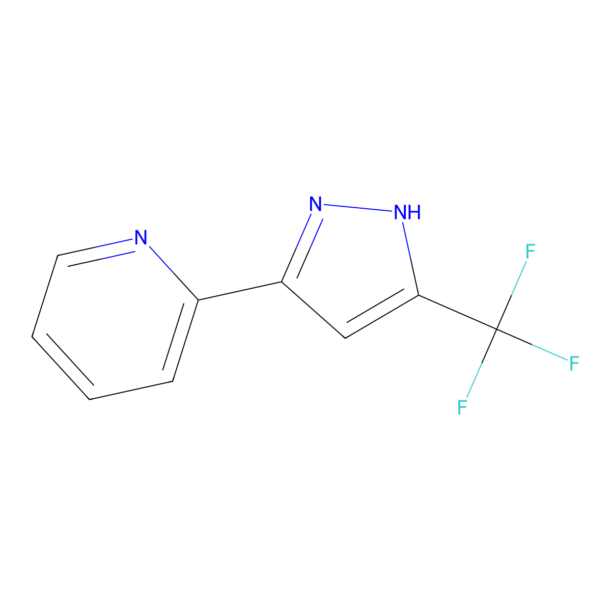 3-(Pyridine-2-yl)-5-trifluoromethylpyrazole molecular structure, CAS 3974-71-8