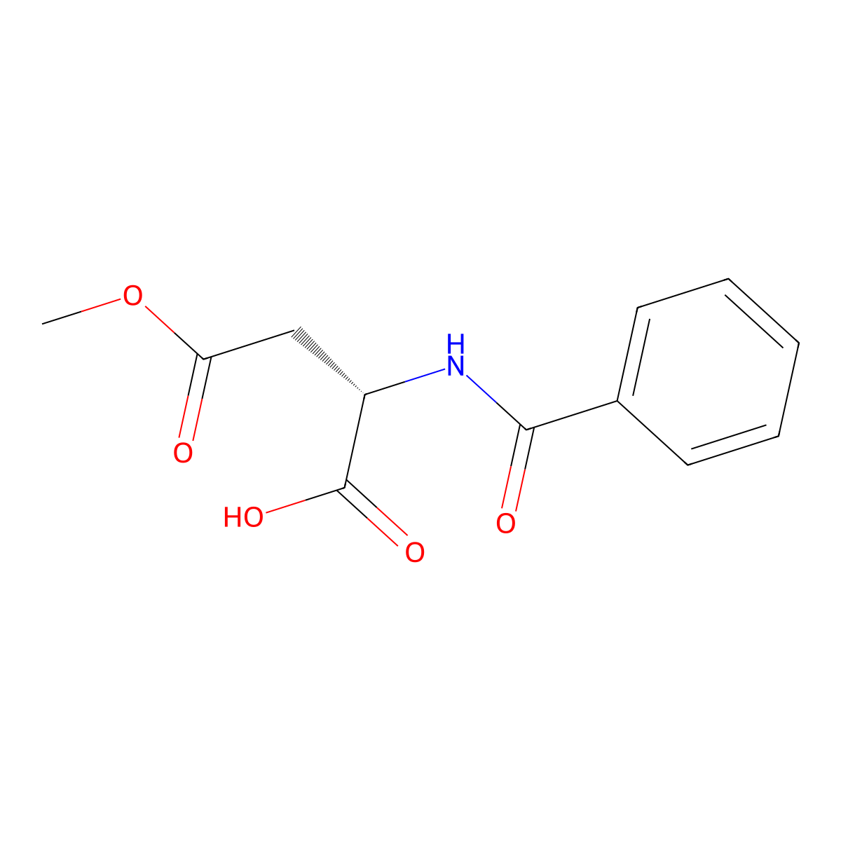 (S)-2-Benzamido-4-methoxy-4-oxobutanoic acid molecular structure, CAS 39741-26-9