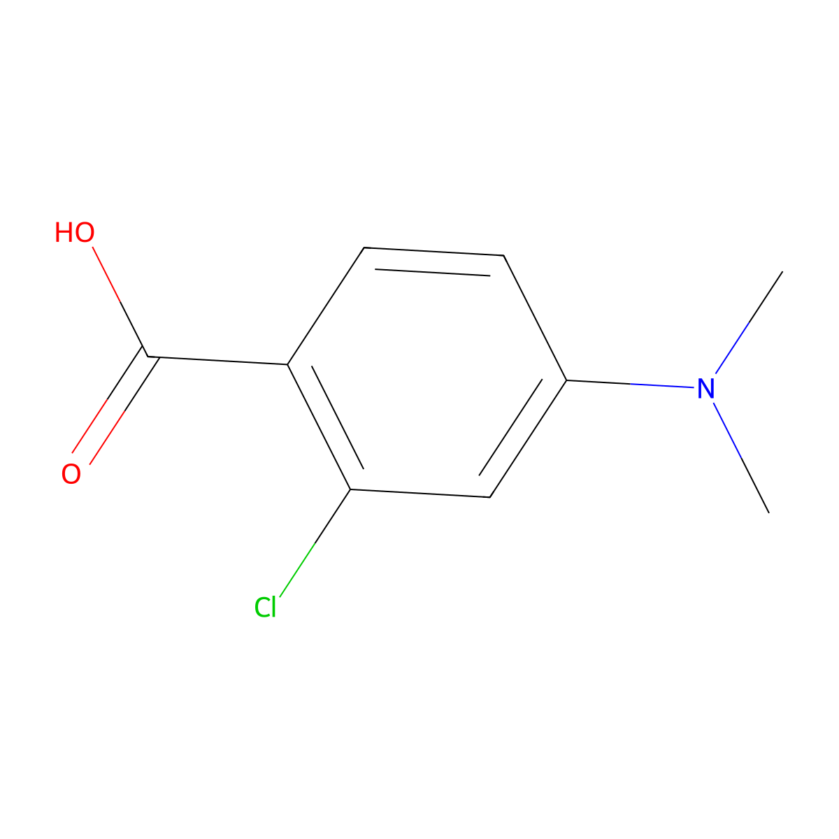 2-Chloro-4-(dimethylamino)benzoic acid molecular structure, CAS 3975-63-1