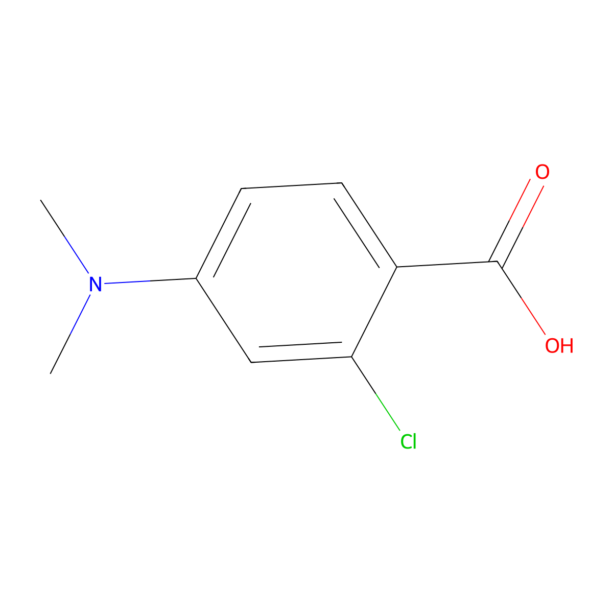 2-Chloro-4-(dimethylamino)benzoic acid molecular structure, CAS 3975-63-1