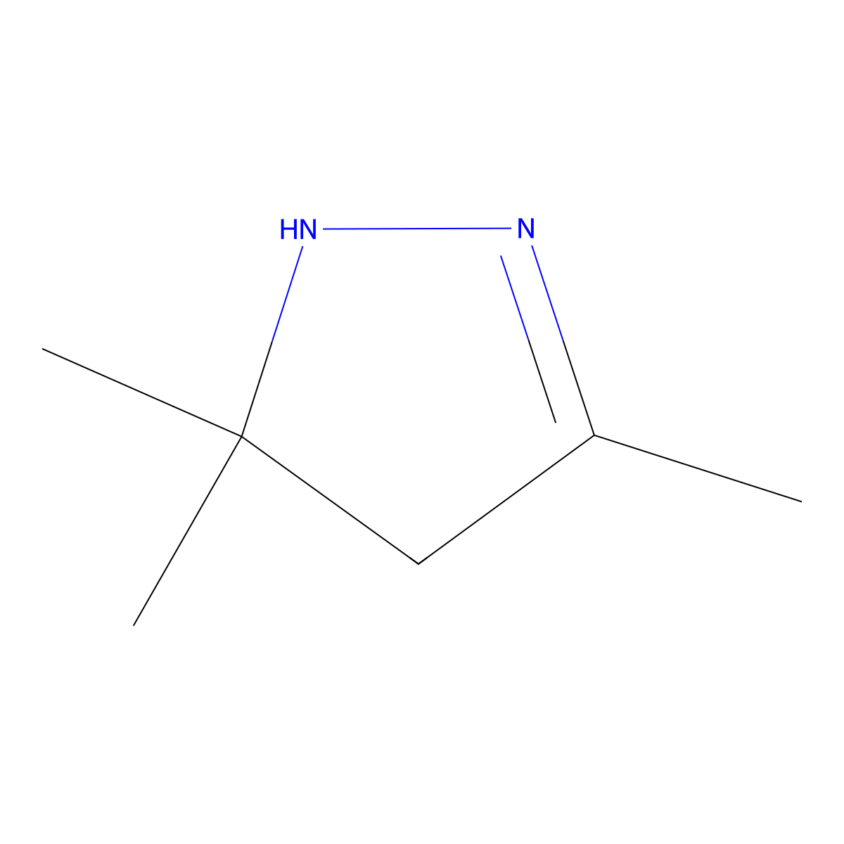 3,5,5-Trimethyl-2-pyrazoline molecular structure, CAS 3975-85-7