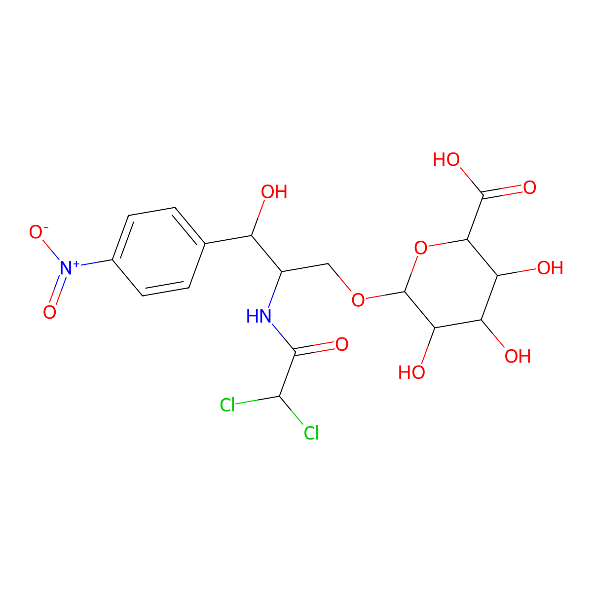 Chloramphenicol 3-glucuronide molecular structure, CAS 39751-33-2