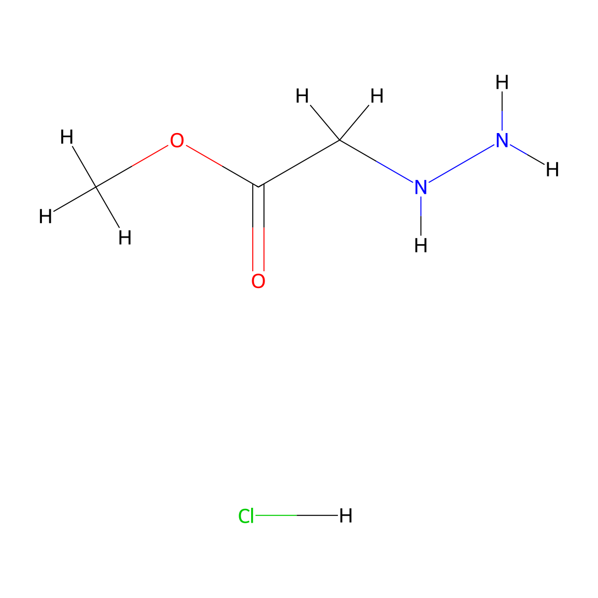 Methyl hydrazinylacetate--hydrogen chloride (1/1) molecular structure, CAS 39753-78-1