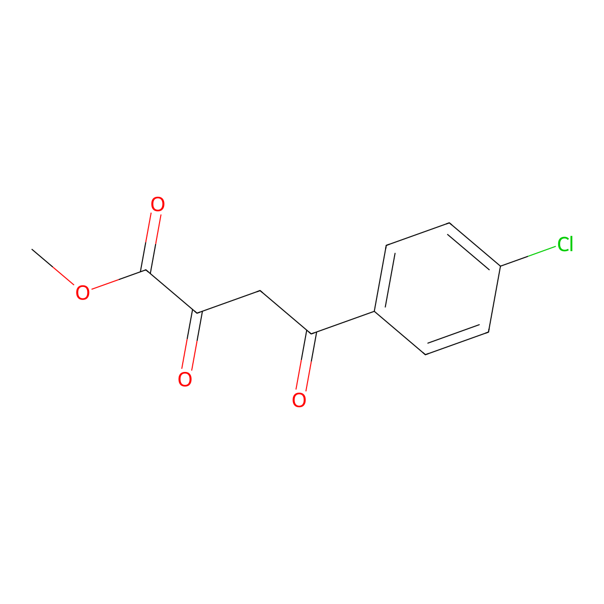 Methyl 4-(4-chlorophenyl)-2,4-dioxobutanoate molecular structure, CAS 39757-35-2