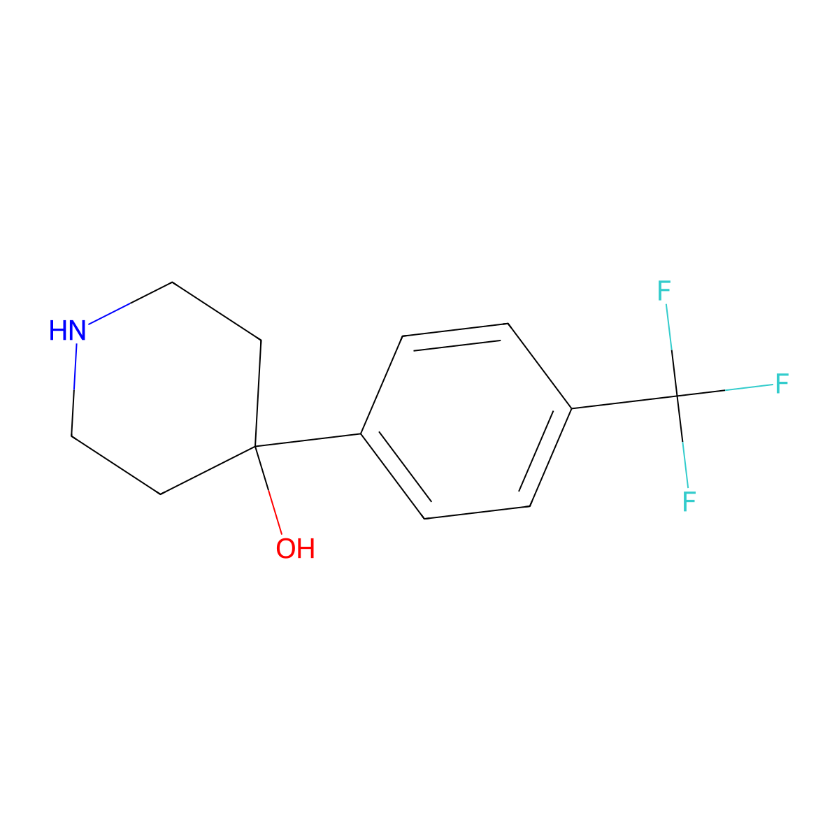 4-(4-Trifluoromethyl-phenyl)-piperidin-4-ol molecular structure, CAS 39757-71-6