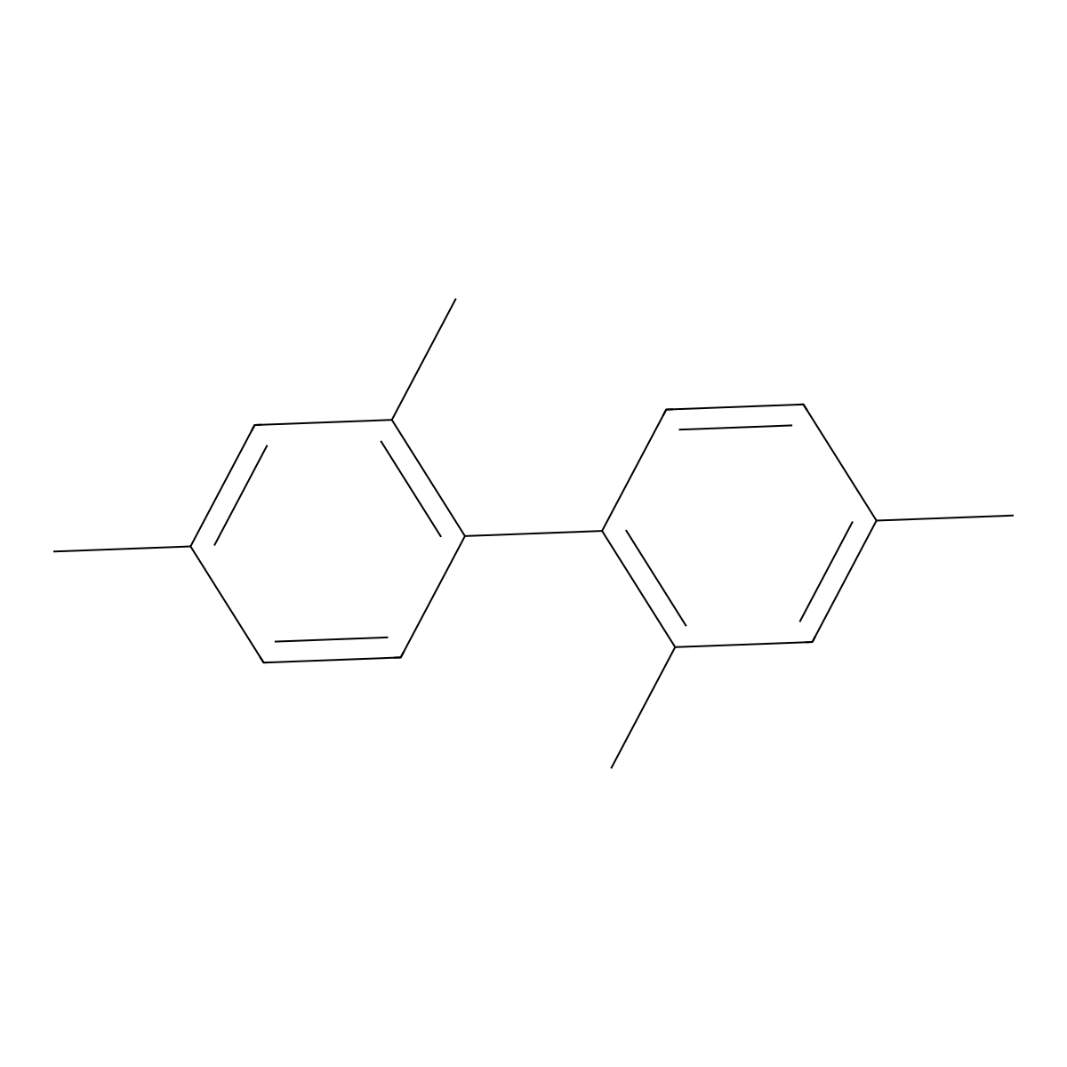 1,1'-Biphenyl, 2,2',4,4'-tetramethyl- molecular structure, CAS 3976-36-1