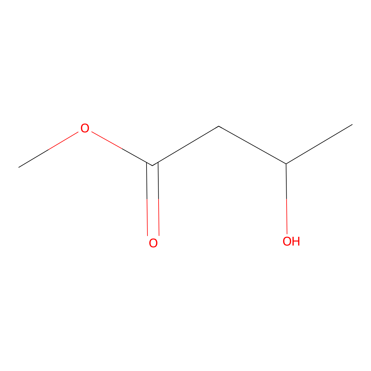 Methyl 3-hydroxybutyrate, (R)- molecular structure, CAS 3976-69-0